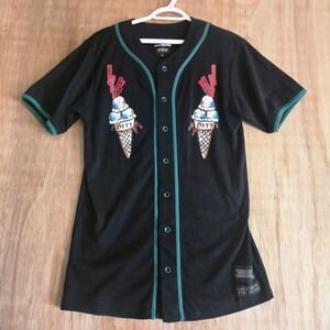 Rise As 1ne Wizop Baseball Jersey Black Green Limited Edition Mens L Streetwear